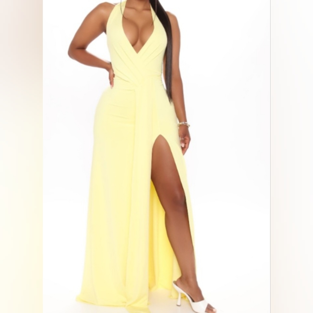 Fashion Nova Yellow maxi gown